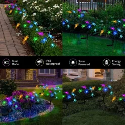 Solar Hummingbird Lawn Lights 6LED Swaying Firefly Lights Outdoor Waterproof Garden Lights Dragonfly Butterfly Yard light Christmas Wedding Holiday Party Park Patio Pathway Landscape Decoration 1/2PCS