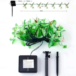 Solar Hummingbird String Lights 5m 20LEDs Outdoor Waterproof Fairy Lights Christmas Garden Wedding Party Garden Tree Balcony Landscape Decoration