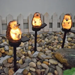 Solar Lamp Outdoor Garden Lamp Imitation Animal Solar Night Lamp Hedgehog Resin Landscape Channel Spotlight LED Pile Lamp Garden Garden Lawn Lawn Lamp 1PC
