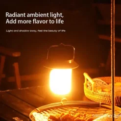 Solar LED Camping Lantern, LED Retro Rechargeable Hangable Outdoor Tent Light for Outdoor Camping