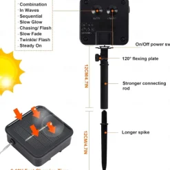 Solar LED Christmas Snowflake Waterproof Fairy String Lights 30/50/100 LED 8 Modes of Lighting Outdoor Backyard Garden Holiday Garden Wedding New Year Party Outdoor Indoor Decoration