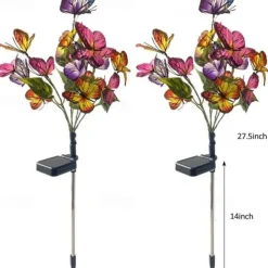 Solar LED Colorful Butterfly Lawn Light - Waterproof Pathway & Garden Lights, Tree Light Plug-In for Christmas, Wedding & Villa Garden Decoration