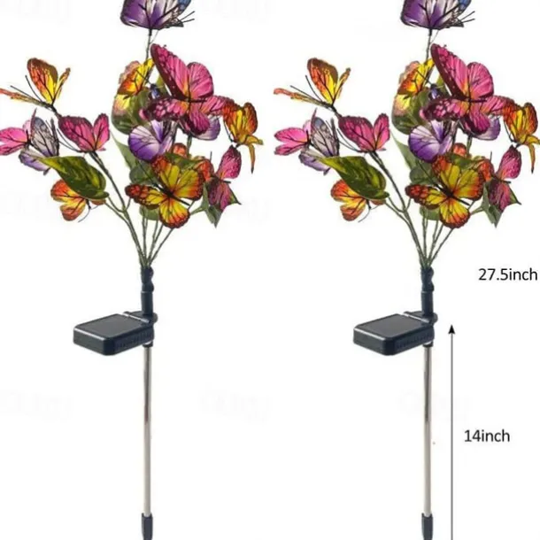 Solar LED Colorful Butterfly Lawn Light - Waterproof Pathway & Garden Lights, Tree Light Plug-In for Christmas, Wedding & Villa Garden Decoration