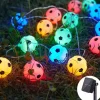 Solar LED Football Fairy Lights, 5m 20LEDs Euro Cup DIY Soccer String Lights Outdoor Waterproof Garden Bar KTV Club Holiday Party Decoration