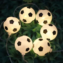 Solar LED Football Fairy Lights, 5m 20LEDs Euro Cup DIY Soccer String Lights Outdoor Waterproof Garden Bar KTV Club Holiday Party Decoration