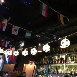 Solar LED Football Fairy Lights, 5m 20LEDs Euro Cup DIY Soccer String Lights Outdoor Waterproof Garden Bar KTV Club Holiday Party Decoration