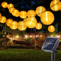 Solar LED Lantern String Lights – Waterproof Outdoor String Fairy Lights 1.5M to 3M, Christmas Window Decoration Warm White Bulbs for Outdoor Garden, Party, and Patio Decor