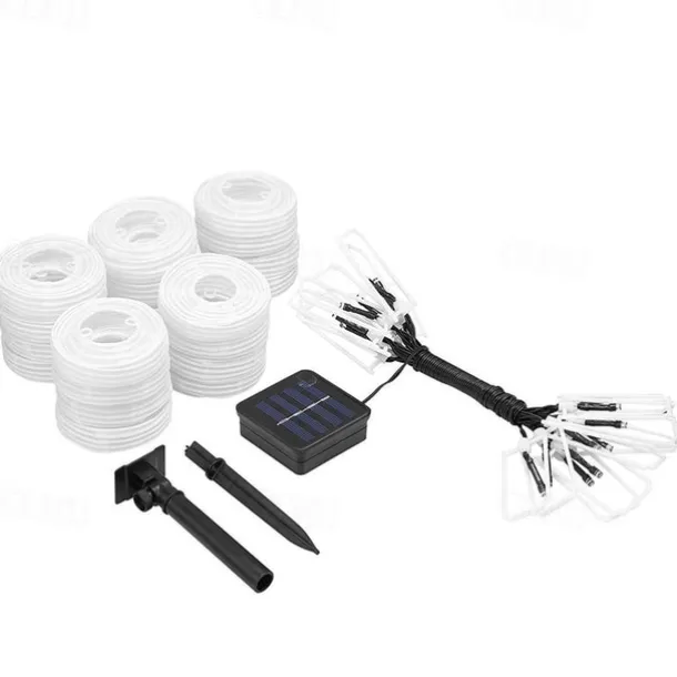 Solar LED Lantern String Lights – Waterproof Outdoor String Fairy Lights 1.5M to 3M, Christmas Window Decoration Warm White Bulbs for Outdoor Garden, Party, and Patio Decor