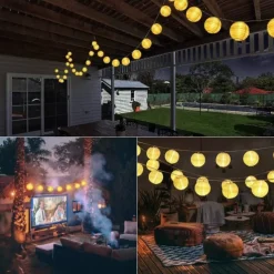 Solar LED Lantern String Lights – Waterproof Outdoor String Fairy Lights 1.5M to 3M, Christmas Window Decoration Warm White Bulbs for Outdoor Garden, Party, and Patio Decor