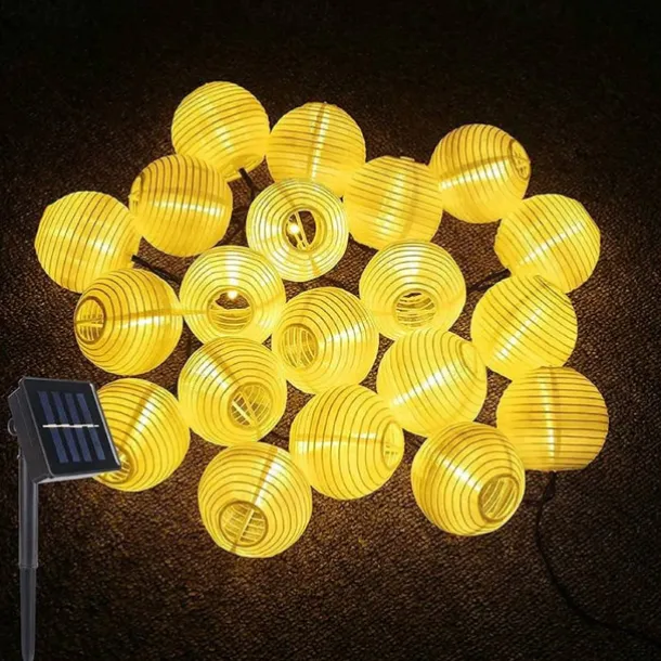 Solar LED Lantern String Lights – Waterproof Outdoor String Fairy Lights 1.5M to 3M, Christmas Window Decoration Warm White Bulbs for Outdoor Garden, Party, and Patio Decor