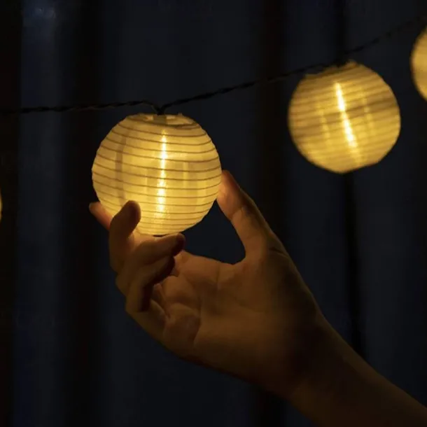 Solar LED Lantern String Lights – Waterproof Outdoor String Fairy Lights 1.5M to 3M, Christmas Window Decoration Warm White Bulbs for Outdoor Garden, Party, and Patio Decor