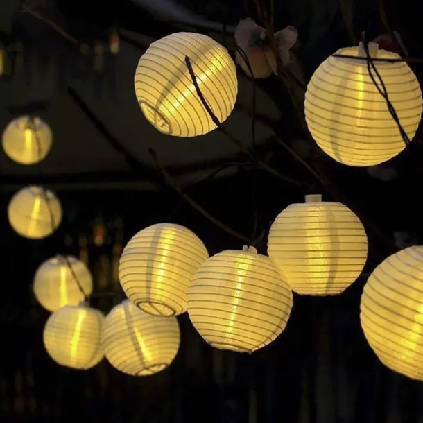 Solar LED Lantern String Lights – Waterproof Outdoor String Fairy Lights 1.5M to 3M, Christmas Window Decoration Warm White Bulbs for Outdoor Garden, Party, and Patio Decor