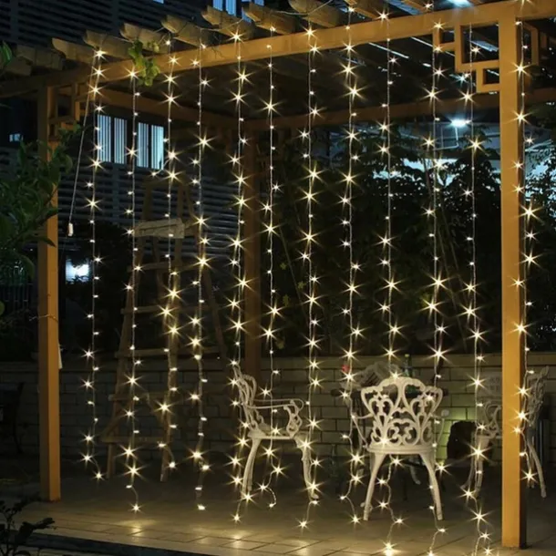 Solar LED String light Outdoor Fairy Lights Garland for Window Christmas Light Decoration 3x3M for Patio Garden Curtain Rooftop Lamp