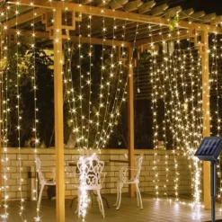 Solar LED String light Outdoor Fairy Lights Garland for Window Christmas Light Decoration 3x3M for Patio Garden Curtain Rooftop Lamp
