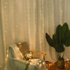 Solar LED String light Outdoor Fairy Lights Garland for Window Christmas Light Decoration 3x3M for Patio Garden Curtain Rooftop Lamp