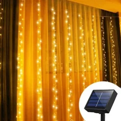 Solar LED String light Outdoor Fairy Lights Garland for Window Christmas Light Decoration 3x3M for Patio Garden Curtain Rooftop Lamp