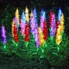 Solar Lights Outdoor Garden Decor Solar Powered Violet Lights Flower Stake Waterproof Solar Flower Lights for Garden Corridor Yard Lawn Patio Pathway Balcony Pool Wedding Decorative
