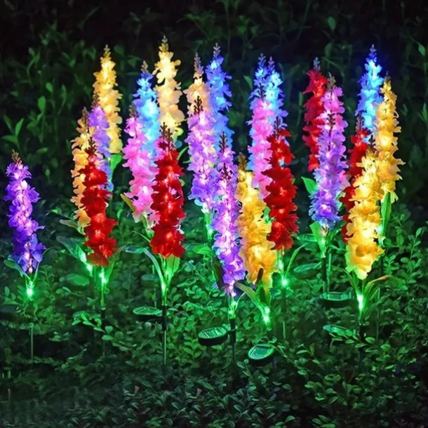 Solar Lights Outdoor Garden Decor Solar Powered Violet Lights Flower Stake Waterproof Solar Flower Lights for Garden Corridor Yard Lawn Patio Pathway Balcony Pool Wedding Decorative