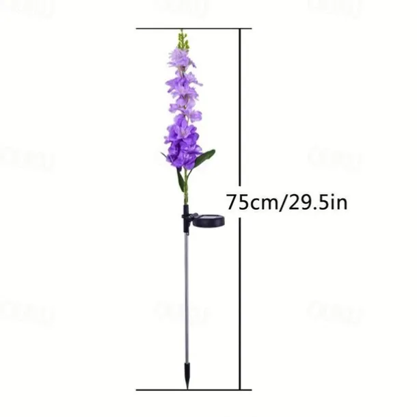 Solar Lights Outdoor Garden Decor Solar Powered Violet Lights Flower Stake Waterproof Solar Flower Lights for Garden Corridor Yard Lawn Patio Pathway Balcony Pool Wedding Decorative