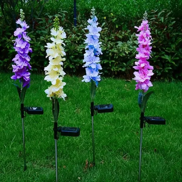 Solar Lights Outdoor Garden Decor Solar Powered Violet Lights Flower Stake Waterproof Solar Flower Lights for Garden Corridor Yard Lawn Patio Pathway Balcony Pool Wedding Decorative
