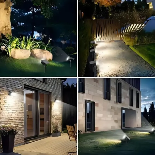Solar Lights Outdoor Waterproof IP68 56LED Solar Landscape Lawn Spotlights for Garden Patio Yard Pathway Lighting, Two Methods of Ground Insertion and Wall Hanging 1PC