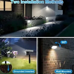 Solar Lights Outdoor Waterproof IP68 56LED Solar Landscape Lawn Spotlights for Garden Patio Yard Pathway Lighting, Two Methods of Ground Insertion and Wall Hanging 1PC