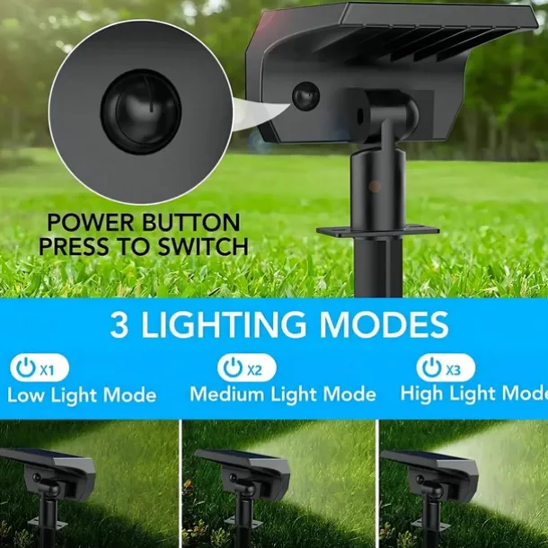 Solar Lights Outdoor Waterproof IP68 56LED Solar Landscape Lawn Spotlights for Garden Patio Yard Pathway Lighting, Two Methods of Ground Insertion and Wall Hanging 1PC