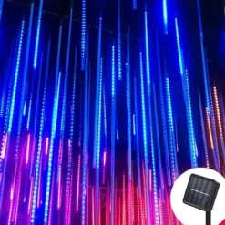Solar Meteor Rain Light 30cm x 10 Tubes Outdoor Waterproof Starry Lights Festival Street String Lights Garden Hanging Tree Light Christmas Decoration