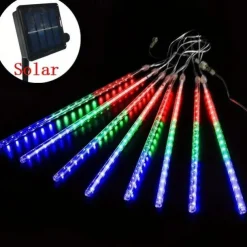 Solar Meteor Rain Light 30cm x 10 Tubes Outdoor Waterproof Starry Lights Festival Street String Lights Garden Hanging Tree Light Christmas Decoration