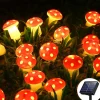 Solar Mushroom Lights Holiday Garland String Lights 7M-50LEDs 6.5M-30LEDs Outdoor Waterproof Mushroom Fairy lights Christmas Party Wedding Garden Lawn Decoration
