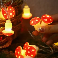 Solar Mushroom Lights Holiday Garland String Lights 7M-50LEDs 6.5M-30LEDs Outdoor Waterproof Mushroom Fairy lights Christmas Party Wedding Garden Lawn Decoration