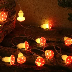 Solar Mushroom Lights Holiday Garland String Lights 7M-50LEDs 6.5M-30LEDs Outdoor Waterproof Mushroom Fairy lights Christmas Party Wedding Garden Lawn Decoration