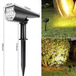 Solar Outdoor Pathway Spot Lights - 7LED Waterproof Garden Landscape Lamp, Solar Spotlight for Garden & Tree Decoration