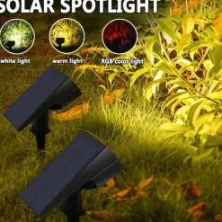 Solar Outdoor Pathway Spot Lights - 7LED Waterproof Garden Landscape Lamp, Solar Spotlight for Garden & Tree Decoration