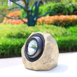 Solar Outdoor Simulation Rock Lights - Waterproof LED Pathway & Garden Spotlight, Solar Path Light for Lawn & Landscape Decor