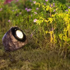 Solar Outdoor Simulation Rock Lights - Waterproof LED Pathway & Garden Spotlight, Solar Path Light for Lawn & Landscape Decor