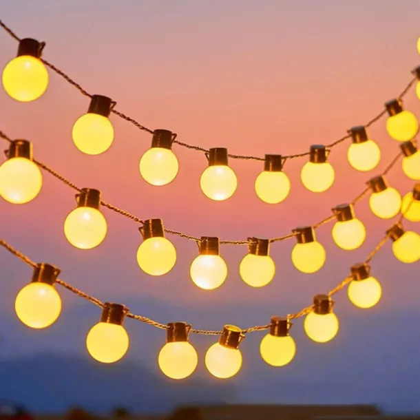 Solar Outdoor Waterproof G50 Bulb String Lights 5m 7m Perfect for Christmas, Backyard Outdoor Patio Camping Atmosphere Decoration