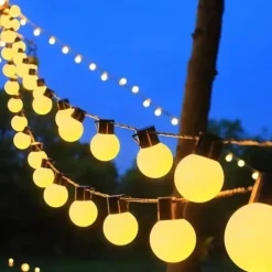 Solar Outdoor Waterproof G50 Bulb String Lights 5m 7m Perfect for Christmas, Backyard Outdoor Patio Camping Atmosphere Decoration