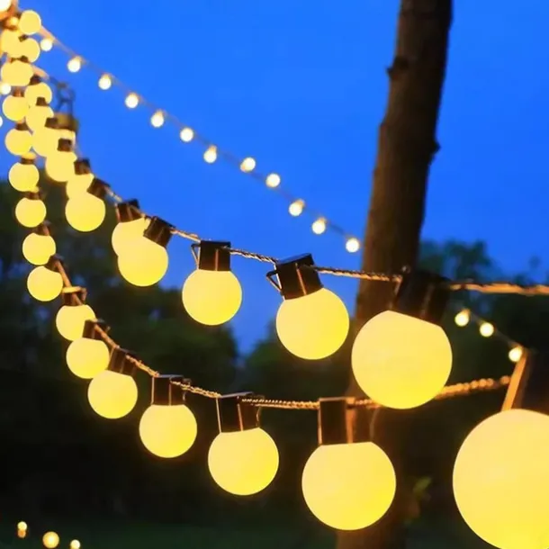 Solar Outdoor Waterproof G50 Bulb String Lights 5m 7m Perfect for Christmas, Backyard Outdoor Patio Camping Atmosphere Decoration