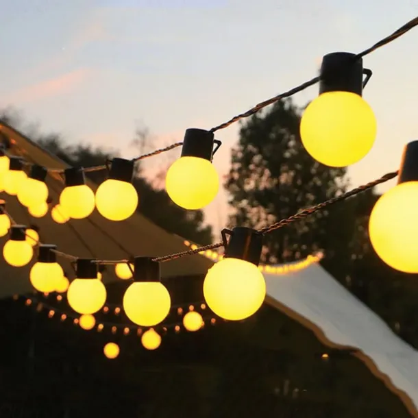 Solar Outdoor Waterproof G50 Bulb String Lights 5m 7m Perfect for Christmas, Backyard Outdoor Patio Camping Atmosphere Decoration