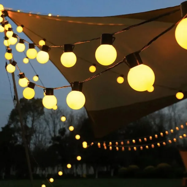 Solar Outdoor Waterproof G50 Bulb String Lights 5m 7m Perfect for Christmas, Backyard Outdoor Patio Camping Atmosphere Decoration