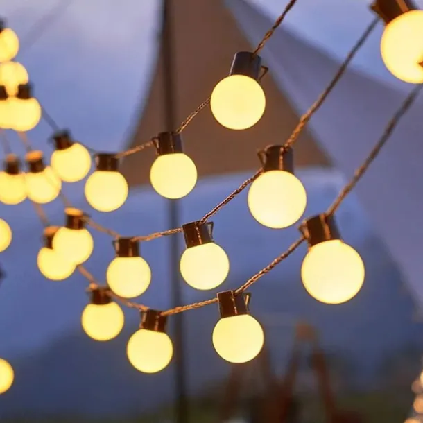 Solar Outdoor Waterproof G50 Bulb String Lights 5m 7m Perfect for Christmas, Backyard Outdoor Patio Camping Atmosphere Decoration