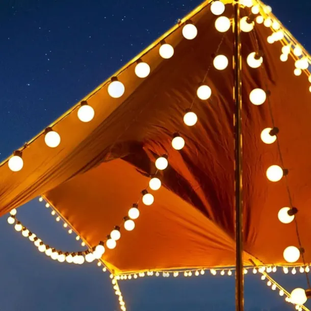 Solar Outdoor Waterproof G50 Bulb String Lights 5m 7m Perfect for Christmas, Backyard Outdoor Patio Camping Atmosphere Decoration