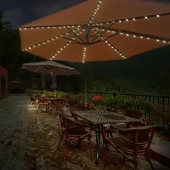 Solar Patio Umbrella Light Outdoor 104LEDs Fairy String Light Waterproof for Yard Garden Camping Decoration Colorful Xmas Lighting