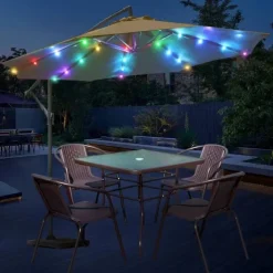 Solar Patio Umbrella Light Outdoor 104LEDs Fairy String Light Waterproof for Yard Garden Camping Decoration Colorful Xmas Lighting
