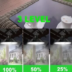 Solar Pendant Light Outdoor IP65 Waterproof 2 Head Indoor Solar Lamp with Cable Remote Controller for Courtyard Garden Indoor Lawn Landscape