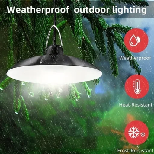 Solar Pendant Light Outdoor IP65 Waterproof 2 Head Indoor Solar Lamp with Cable Remote Controller for Courtyard Garden Indoor Lawn Landscape