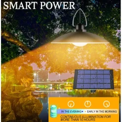 Solar Pendant Light Outdoor Waterproof LED Lamp Chandelier Decorations with for Indoor Shed Barn Room
