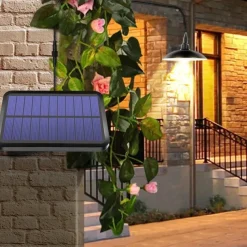 Solar Pendant Light Outdoor Waterproof LED Lamp Chandelier Decorations with for Indoor Shed Barn Room
