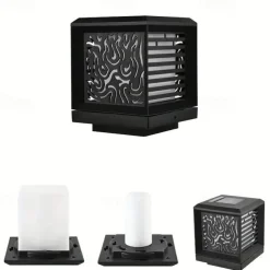 Solar Post Cap Lights with Flickering Flame Effect - Waterproof LED Halloween Decorations for Outdoor Wood Posts - Create a Magical Ambiance in Your Patio Yard, Garden, or Deck 1pc